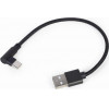 Cablexpert angled usb type-c charging & data cable 0.2m black - (CC-USB2-AMCML-0.2M)