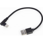Cablexpert angled usb type-c charging & data cable 0.2m black - (CC-USB2-AMCML-0.2M)