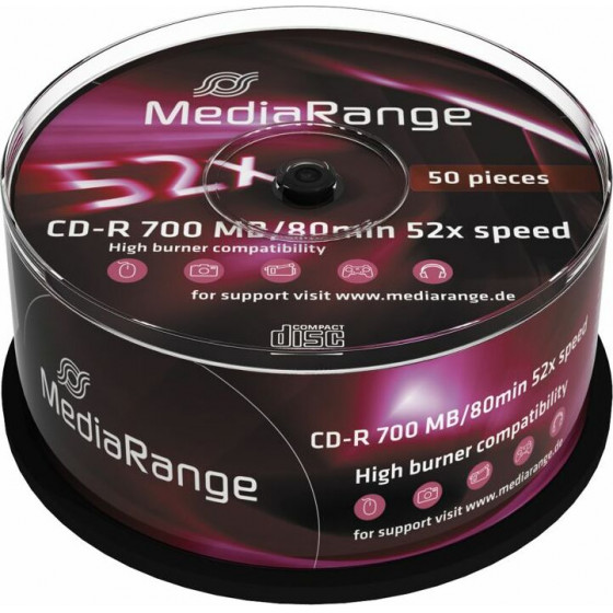 MediaRange CD-R 52x 700MB/80min Cake 50��� - (MR207)