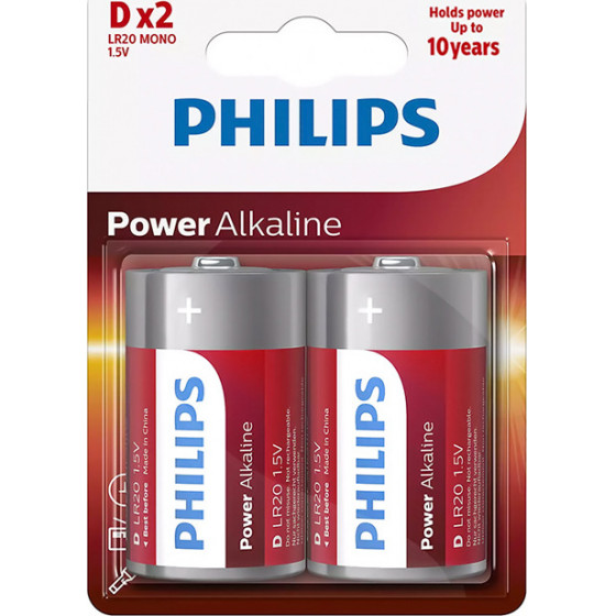 PHILIPS Power ��������� ��������� LR20P2B/10 Mono D LR20 1.5V 2��� - (LR20P2B-10)