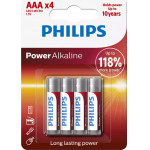 PHILIPS Power ��������� ��������� LR03P4B/5 AAA LR03 1.5V 4��� - (LR03P4B-05)