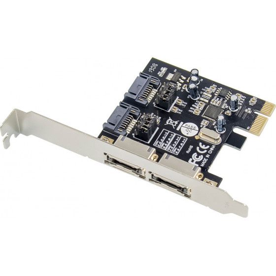 POWERTECH ����� ��������� PCIe �� 2x SATA ASM1061 low profile - (ST51)