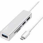 POWERTECH USB Type-C HUB 3x USB 3.0 SD/Micro SD ����� - (PT-926)