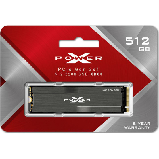 SILICON POWER SSD PCIe Gen3x4 M.2 2280 XD80 512GB 3.400-3.000MB/s - (SP512GBP34XD8005)