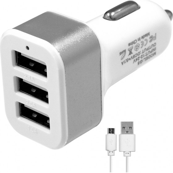 GloboStar ����� ��������� ����������� DC 12-24V �� 3 ������� USB DC 5V Max 3.1A 20W ��� ������� USB �� Type-C - (79501)