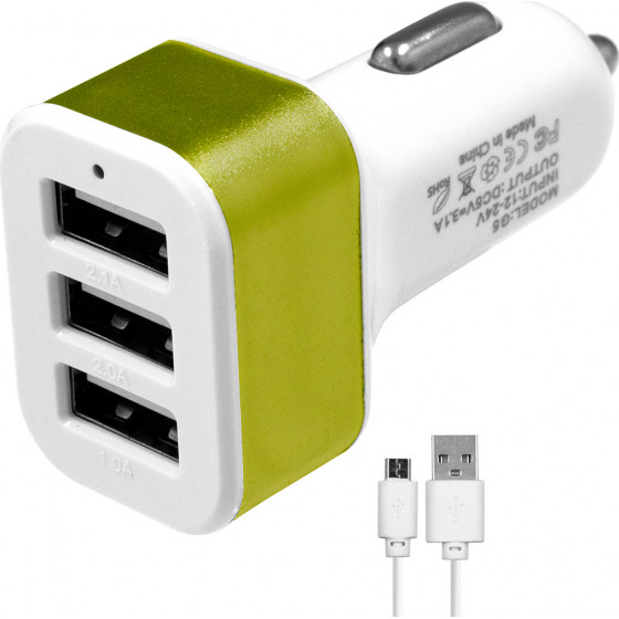 GloboStar �������� ��������� ����������� DC 12-24V �� 3 ������� USB DC 5V Max 3.1A 20W ��� ������� USB �� Type-C - (79502)
