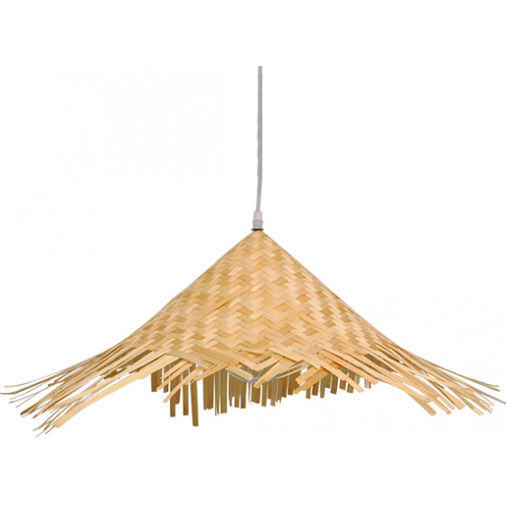 GloboStar RICEHAT Vintage �������� ��������� ������ �������� 1 x E27 ���� ������ ������ Bamboo �70 x �25cm - (01666)