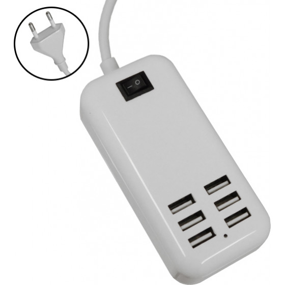 GloboStar ��������� USB 6 ������ �� ON / OFF �������� 4A 20 Watt 5V DC ������ - (69998)