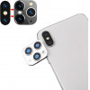 Volte-Tel camera glass cover iphone x / xs convert to iphone 11 pro / 0.30mm aluminium white frame - (5205308264849)
