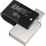 Emtec ������� ������ 64GB Dual Usb 2.0 Micro Usb T260 - (ECMMD64GT262B)