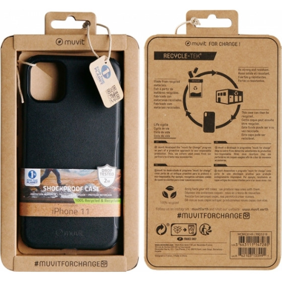 Muvit Recycletek Rugged Iphone 11 Black Backcover - (MCBKC0149)