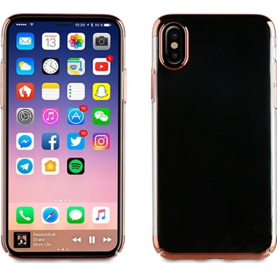 Muvit Tpu Crystal Iphone X / XS Trans Rose Gold Special Edition Backcover - (MUCRY0171)