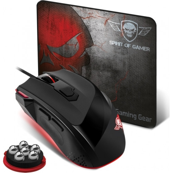 Spirit Of Gamer Sog Pro M3 Usb Optical Gaming Mouse Dpi 3200 Max + Mouse Pad - (S-PM3)