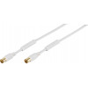 Vivanco Antenna Cable 5m Coax Plug-coax Socket Ferrite 90 Db White - (48129)