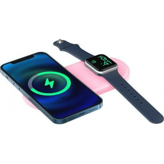 AhaStyle PT135 ����������� ���� ��� �������� MagSafe Apple iPhone 12 Series & iWatch Silicon 2in1 ��� - (X00PT13503)