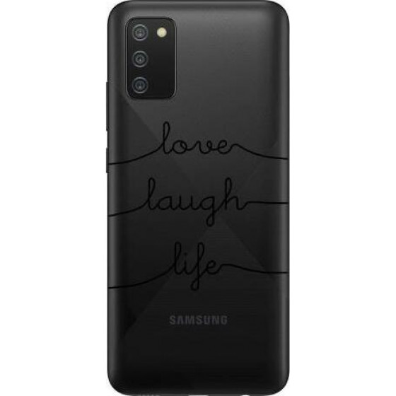 iNOS ���� TPU Samsung A025F Galaxy A02s Art Theme Love-Laugh-Life - (5205598145965)
