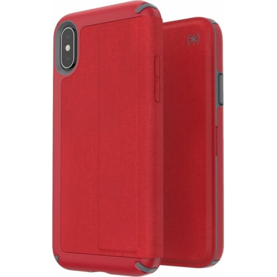SPECK PRESIDIO FOLIO FOR IPHONE XS/X RED - (117127-7359)