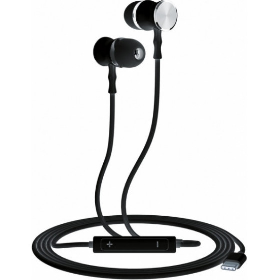 Ksix Ergonomic Handsfree Stereo Type C Connector Black - (BCGPC02)