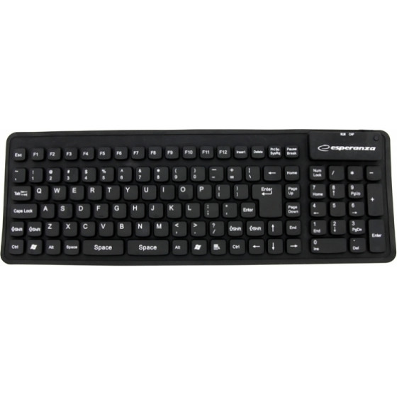 ESPERANZA SILICONE WIRED KEYBOARD FOR TABLETS AND COMPUTERS US BLACK - (EK126K)
