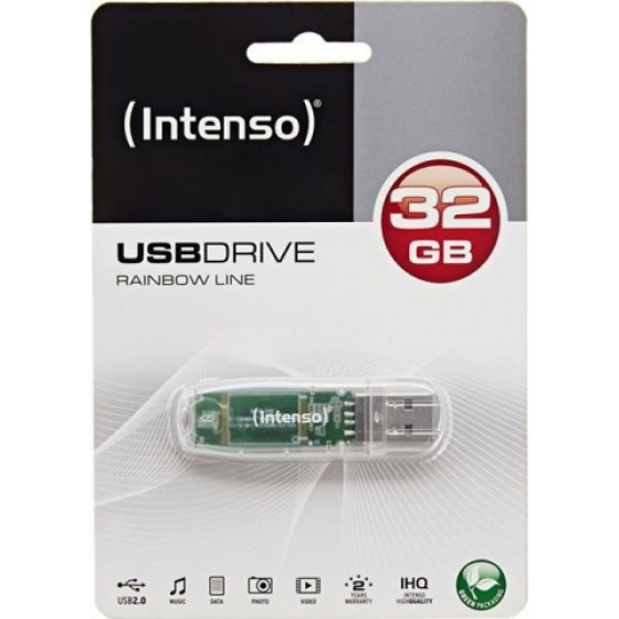 INTENSO ������� ������ 32GB USB 2.0 RAINBOW LINE transparent - (INTUSBR32)