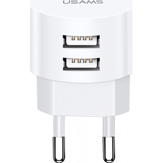 Usams ��������� ������ T20, 2x USB, 2.1A, ������ - (CC80TC01)