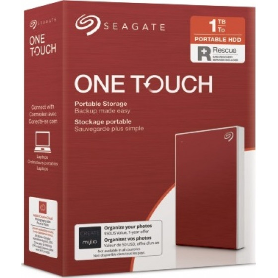 SEAGATE ONE TOUCH DRIVE 1TB USB3 RED - (STKB1000403)