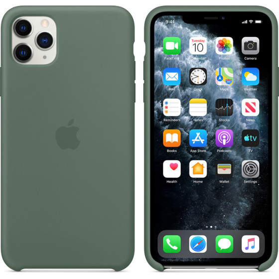 APPLE ���� IPHONE 11 PRO MAX SILICONE COVER PINE GREEN- (MX012ZM/A)