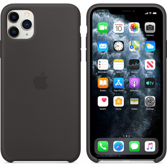 APPLE ���� IPHONE 11 PRO MAX SILICONE COVER BLACK PACKING - (MX002ZM/A)