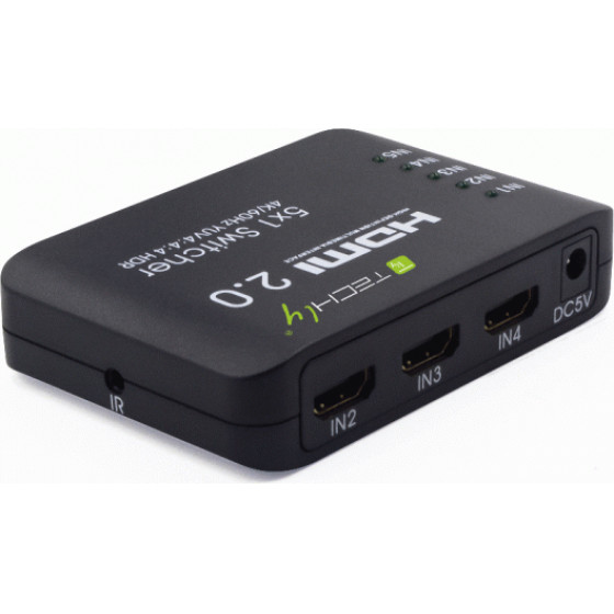 Techly HDMI Switch HDR 5-way 4K - (IDATA HDMI2-4K5160)
