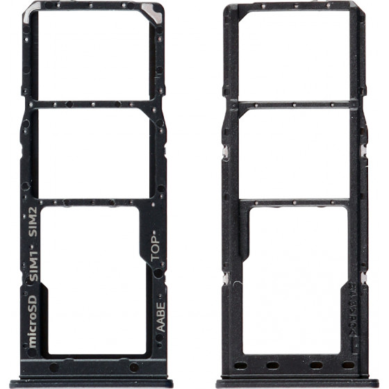 Samsung A12 A125 Dual Sim Card + Memory Holder Black Service Pack - (GH98-46124A)