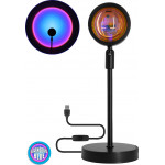 GloboStar �������� Minimal ����������� ��������� ��������� �������� LED 12W DC 5V �� Projector LENS ������� ��� & ������� ����������� USB Rotation Head 180� RAINBOW BLUE - (00812)