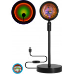 GloboStar �������� Minimal ����������� ��������� ��������� �������� LED 12W DC 5V �� Projector LENS ������� ��� & ������� ����������� USB Rotation Head 180� RAINBOW GREEN - (00816)
