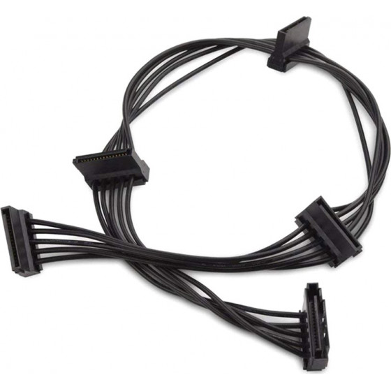 Powertech ������� SATA 15pin �� 4x SATA 15pin 40cm, ����� - (CAB-W038)