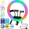 GloboStar Professional Digital Ring Light �36cm LED SMD 50W 5000lm 180� AC 230V �� ������� ����������� ������ - �������� ����������� RF 2.4Ghz ��������� �������� & 3 ������ ��������� - ��������� RGBW+WW Dimmable - (75804)
