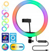 GloboStar Professional Digital Ring Light �30cm LED SMD 40W 4000lm 180� DC 5V �� ������� ����������� USB - ������������ ����������� ��������� �������� & 1 ���� ��������� - ��������� RGBW+WW Dimmable - (75802)