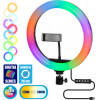GloboStar Professional Digital Ring Light �26cm LED SMD 30W 3000lm 180� DC 5V �� ������� ����������� USB - ������������ ����������� ��������� �������� & 1 ���� ��������� - ��������� RGBW+WW Dimmable - (75801)
