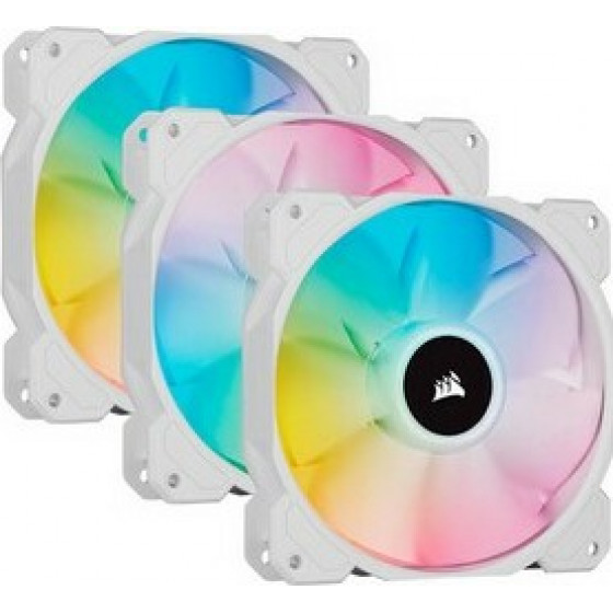 CORSAIR iCUE SP120 RGB ELITE Performance 120mm White PWM Fan -Triple Pack with Lighting Node CORE - (CO-9050137-WW)