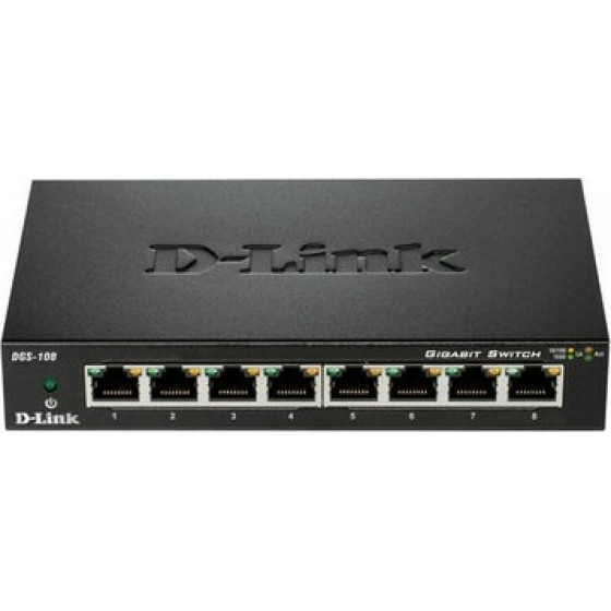 DLINK 8-Port Unmanaged Gigabit Metal Desktop Switch - (DGS-108GL)
