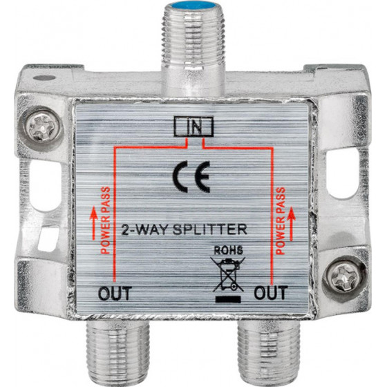 Powertech SAT-splitter 2-way 5-2400MHz 100dB - (CAB-V032)