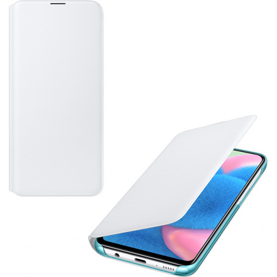 SAMSUNG ���� A30S A307 FLIP WALLET COVER WHITE- (EF-WA307PWEGWW)