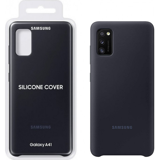 SAMSUNG ���� A41 A415 SILICONE COVER BLACK- (EF-PA415TBEGEU)