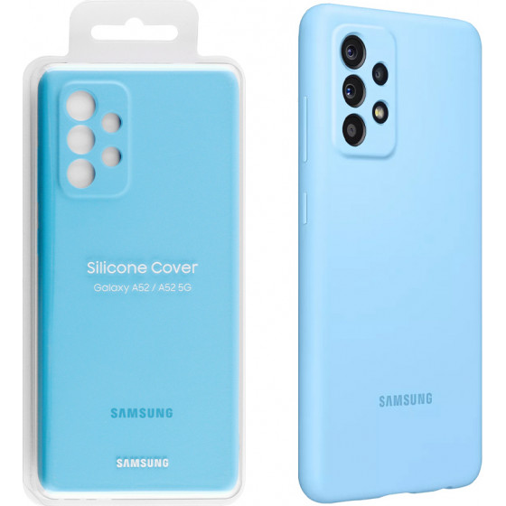SAMSUNG ���� A52 A525/A526 SILICONE COVER BLUE- (EF-PA525TLEGWW)
