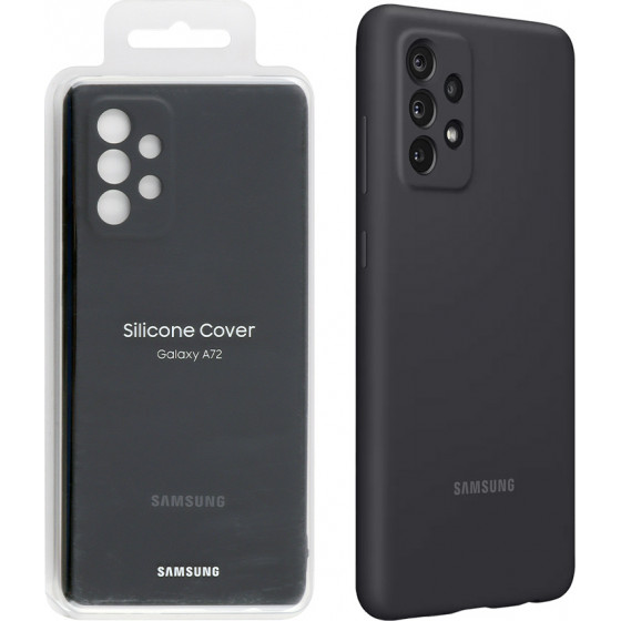 SAMSUNG ���� A72 A725 SILICONE COVER BLACK- (EF-PA725TBEGWW)