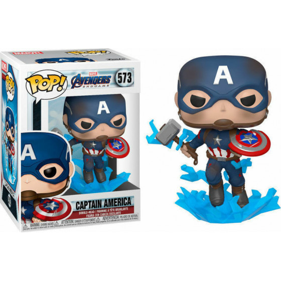 Funko POP! Marvel: Avengers Endgame - Captain America with Broken Shield Mjolnir #573 Bobble-Head Vinyl Figure
