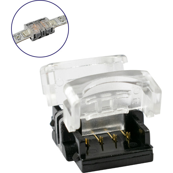 GloboStar ���������� ������������� ������ IP65 - Strip To Strip Connector ��� ����� 2 x RGB ���������� ������� LED ������� 10mm - (70723)