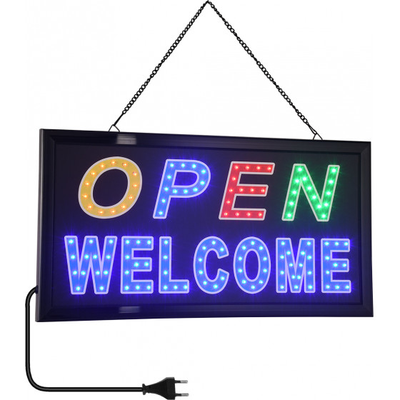GloboStar ��������� ������� LED �������� OPEN WELCOME �� ����� AC 230V �48x�25x�2cm - (75680)