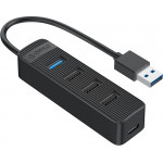 Orico USB Hub TWU32-4A, 1x USB Type-C, 4x USB ports, ����� - (TWU32-4A-BK-EP)
