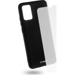 Egoboo Tempered Glass + Case Rubber TPU Black Samsung A02s - (SA02STPUBLKGL)