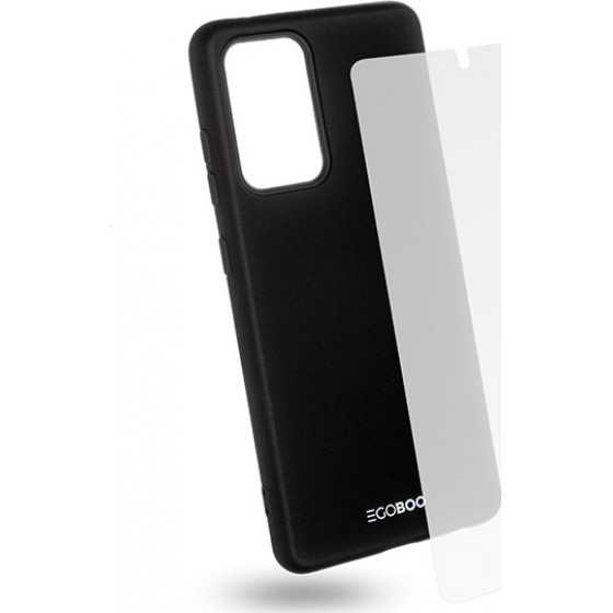 Egoboo Tempered Glass + Case Rubber TPU Black Samsung A52 - (SA52TPUBLKGL)