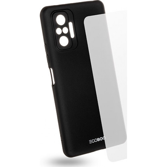 Egoboo Tempered Glass + Case Rubber TPU Black Xiaomi Redmi Note 10 Pro - (XNOT10PTPUBLKGL)